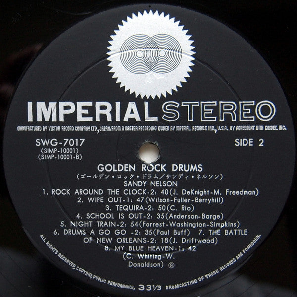 Sandy Nelson - Golden Rock Drum (Vinyl, LP, Compilation) Very Good (VG) / Good Plus (G+)