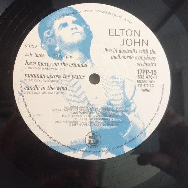 Elton John - Live In Australia With The Melbourne Symphony Orchestra (2xVinyl, LP, Album) Near Mint (NM or M-) / Very Good Plus (VG+)