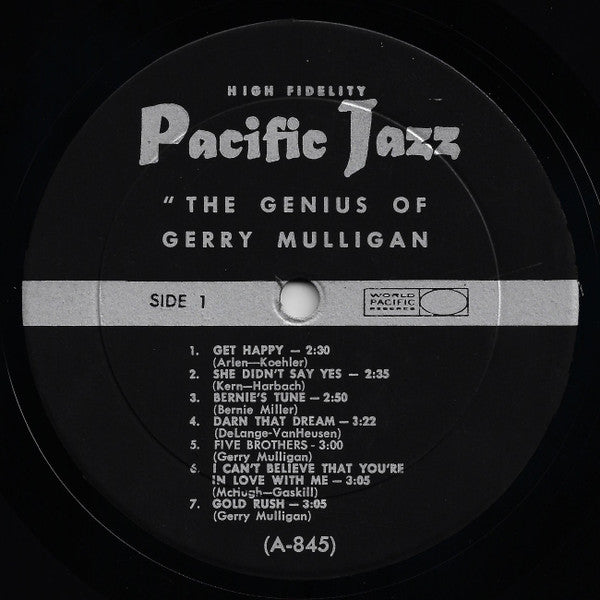 Gerry Mulligan - The Genius Of Gerry Mulligan (Vinyl, LP, Compilation, Mono) Very Good (VG) / Good Plus (G+)