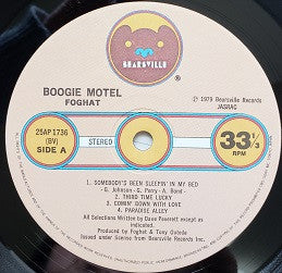 Foghat - Boogie Motel (Vinyl, LP, Album) Near Mint (NM or M-) / Very Good Plus (VG+)