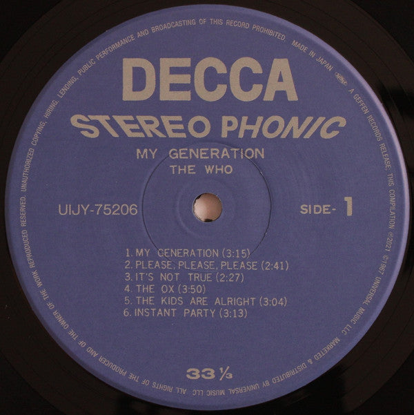 The Who - My Generation / マイ・ジェネレイション (Vinyl, LP, Album, Limited Edition, Reissue, Stereo) Very Good Plus (VG+) / Very Good Plus (VG+)
