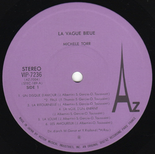 Michèle Torr - La Vague Bleue (Vinyl, LP, Album) Very Good (VG) / Fair (F)