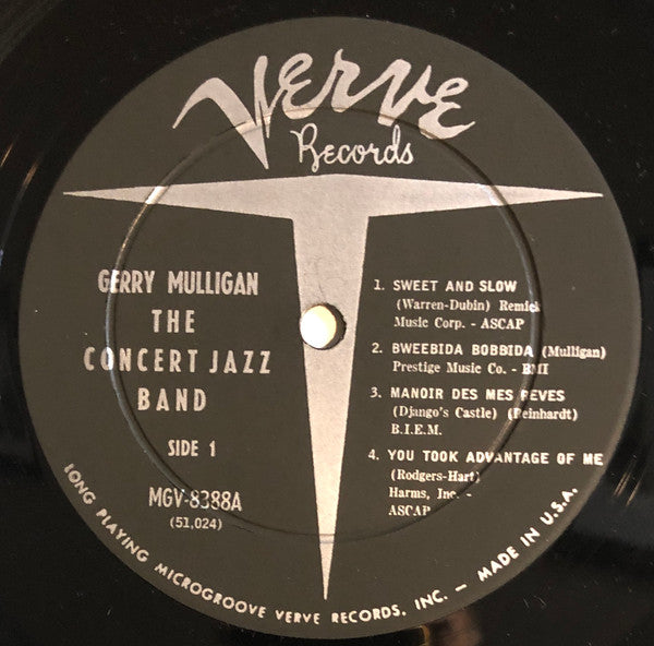 Gerry Mulligan - The Concert Jazz Band (Vinyl, LP, Album, Mono) Good Plus (G+) / Fair (F)