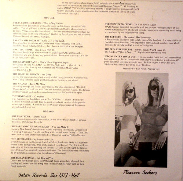 Various - What A Way To Die (15 Forgotten Losers From The Mid 60's) (Vinyl, LP, Compilation, Reissue) Very Good Plus (VG+) / Very Good Plus (VG+)