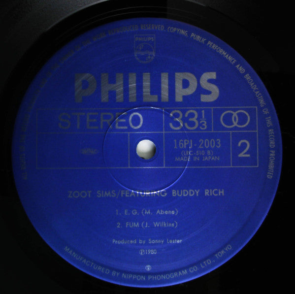 Zoot Sims - Zoot Sims Featuring Buddy Rich (Vinyl, LP, Compilation)