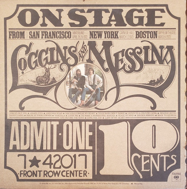 Loggins And Messina - On Stage (2xVinyl, LP, Album, Stereo) Good Plus (G+) / Near Mint (NM or M-)