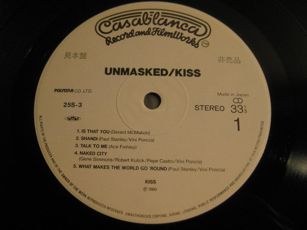 Kiss - Unmasked (Vinyl, LP, Album, Promo) Very Good Plus (VG+) / Very Good Plus (VG+)