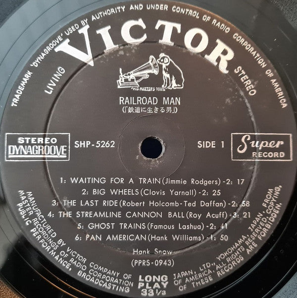 Hank Snow - Railroad Man (Vinyl, LP, Album) Very Good Plus (VG+) / Very Good (VG)