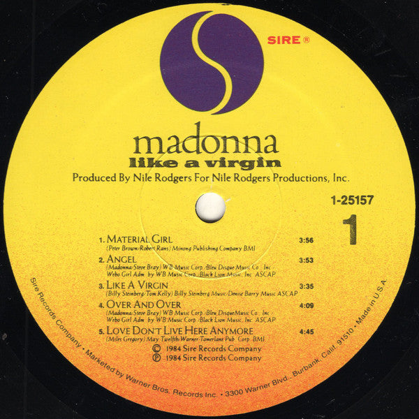 Madonna - Like A Virgin (Vinyl, LP, Album) Very Good (VG) / Poor (P)