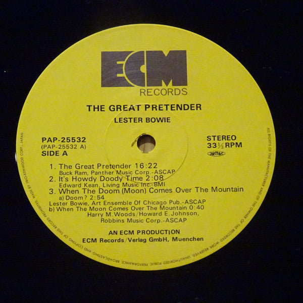 Lester Bowie - The Great Pretender (Vinyl, LP, Album, Stereo) Very Good Plus (VG+) / Very Good (VG)