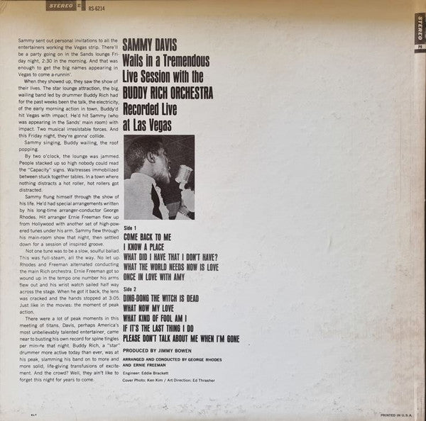 Sammy Davis Jr. - The Sounds Of '66 (Vinyl, LP, Album, Stereo) Very Good Plus (VG+) / Good Plus (G+)