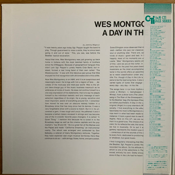 Wes Montgomery - A Day In The Life (Vinyl, LP, Album, Promo, Reissue, Stereo) Very Good Plus (VG+) / Very Good Plus (VG+)