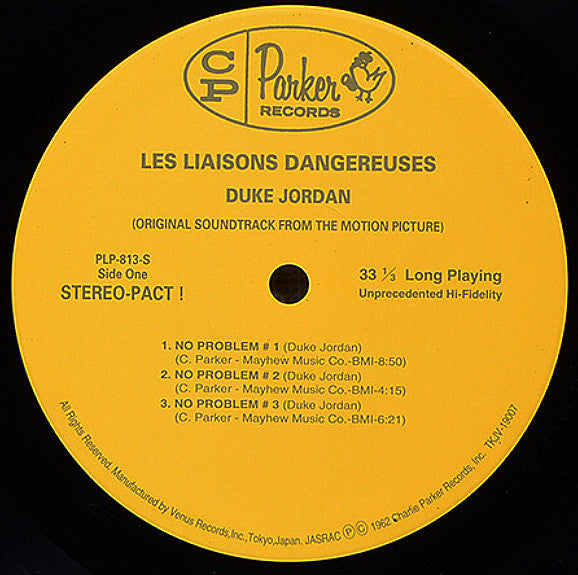 Duke Jordan - Music Of The Original Soundtrack From The Motion Picture Les Liaisons Dangereuses (Vinyl, LP, Album, Stereo) Very Good Plus (VG+) / Very Good Plus (VG+)