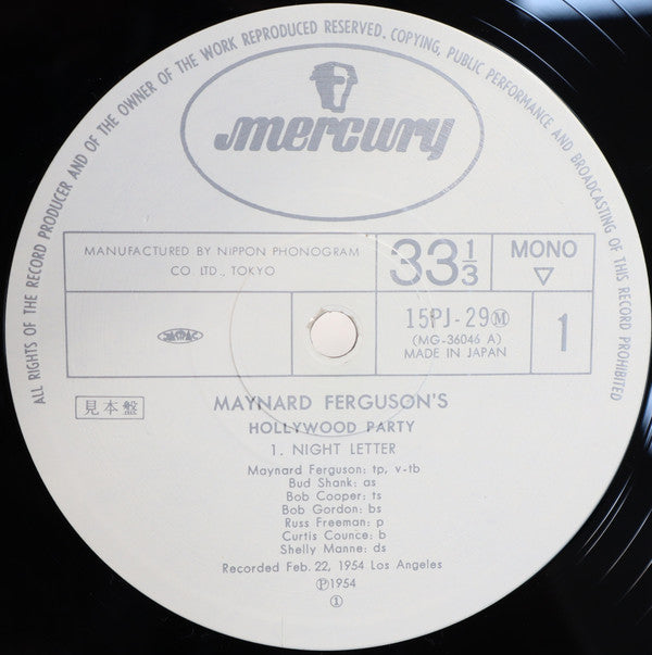 Maynard Ferguson - Maynard Ferguson's Hollywood Party (Vinyl, LP, Album, Promo, Reissue, Mono) Very Good Plus (VG+) / Very Good (VG)
