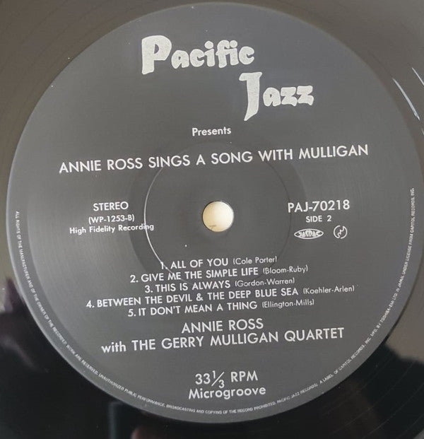 Annie Ross - Sings A Song With Mulligan! (Vinyl, LP, Album, Reissue...