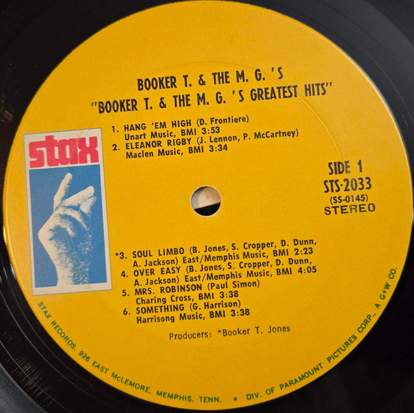 Booker T & The MG's - Booker T. & The M.G.'s Greatest Hits (Vinyl, LP, Compilation, Stereo) Very Good (VG) / Very Good (VG)