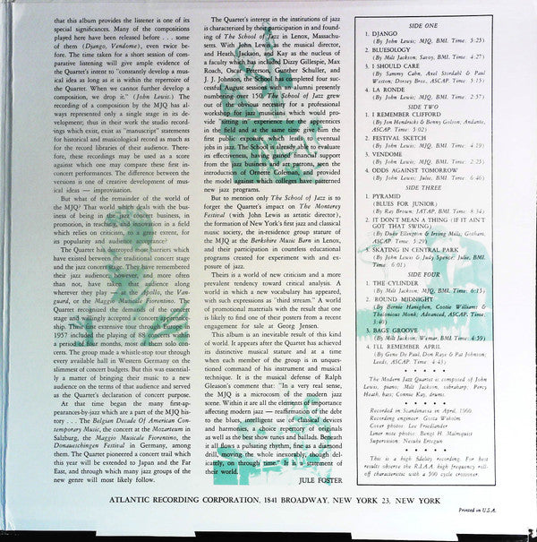 The Modern Jazz Quartet - European Concert (2xVinyl, LP, Album, Reissue, Stereo) Very Good Plus (VG+) / Very Good (VG)