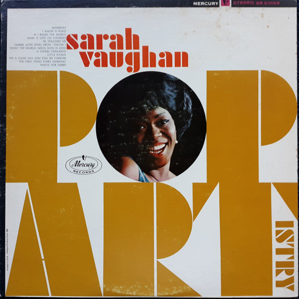 Sarah Vaughan - Pop Artistry (Vinyl, LP, Album, Stereo) Very Good (VG) / Good Plus (G+)