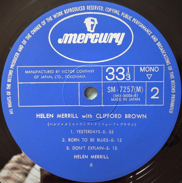 Helen Merrill - Helen Merrill (Vinyl, LP, Album, Reissue, Mono) Very Good Plus (VG+) / Good Plus (G+)