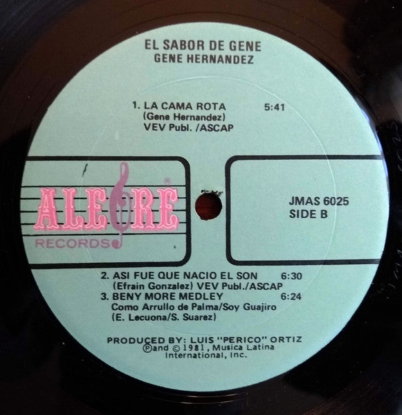 Eugenio Hernandez - El Sabor De "Gene" (Vinyl, LP) Very Good (VG) / Very Good Plus (VG+)