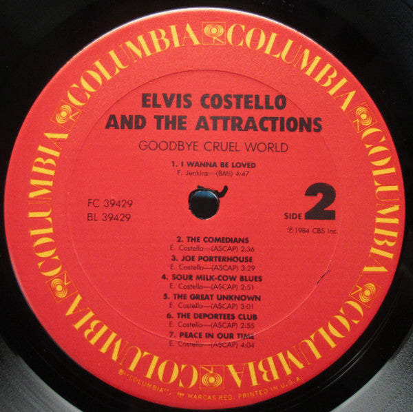 Elvis Costello & The Attractions - Goodbye Cruel World (Vinyl, LP, Album) Very Good Plus (VG+) / Very Good (VG)