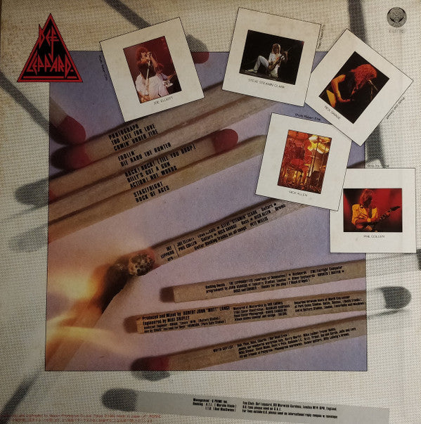 Def Leppard - Pyromania (Vinyl, LP, Album) Very Good (VG) / Very Good Plus (VG+)