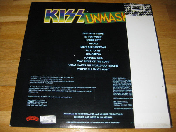 Kiss - Unmasked (Vinyl, LP, Album, Promo) Very Good Plus (VG+) / Very Good Plus (VG+)