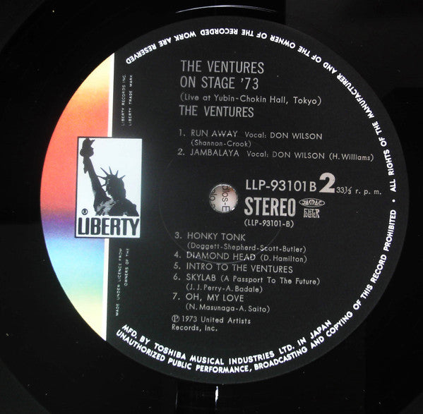 The Ventures - On Stage '73 (2xVinyl, LP, Album, Stereo) Very Good Plus (VG+) / Good Plus (G+)