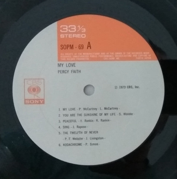 Percy Faith - My Love (Vinyl, LP, Album, Stereo) Very Good Plus (VG+) / Very Good Plus (VG+)