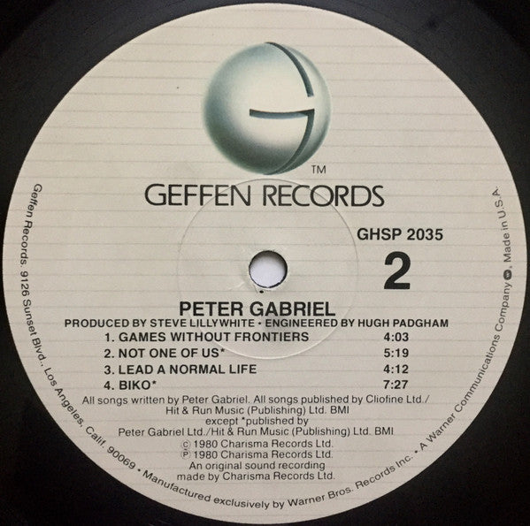 Peter Gabriel - Peter Gabriel (Vinyl, LP, Album, Reissue) Very Good (VG) / Very Good (VG)