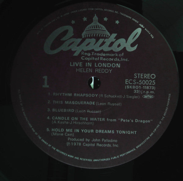 Helen Reddy - Live In London (2xVinyl, LP) Very Good (VG) / Very Good (VG)