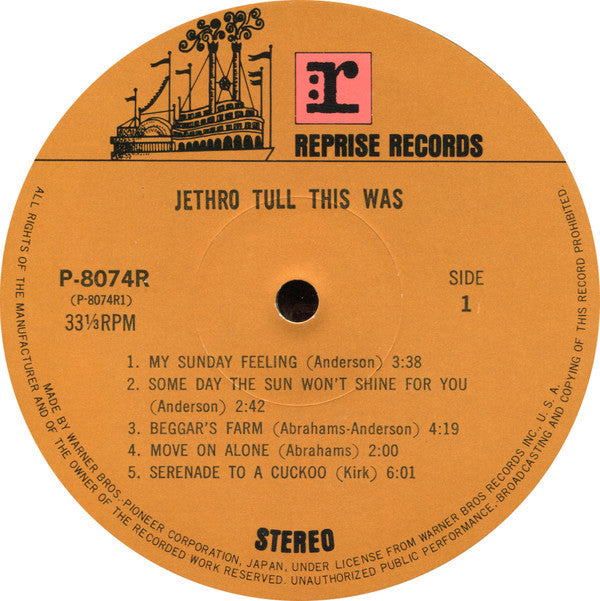 Jethro Tull - This Was (Vinyl, LP, Album, Reissue) Very Good (VG) / Very Good Plus (VG+)