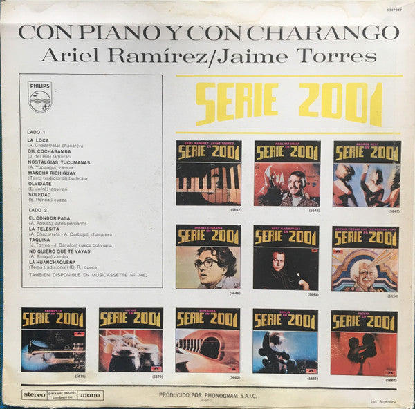 Ariel Ramirez - Ariel Ramirez / Jaime Torres En Serie 2001 - Con Piano Y Con Charango - Vol. II (Vinyl, LP, Stereo) Good Plus (G+) / Good Plus (G+)