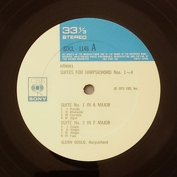 Georg Friedrich Händel - Suites For Harpsichord Nos. 1-4 (Vinyl, LP, Album) Very Good Plus (VG+) / Very Good (VG)
