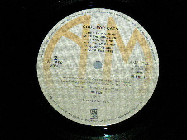 Squeeze (2) - Cool For Cats (Vinyl, LP, Album, Promo) Very Good Plus (VG+) / Good Plus (G+)