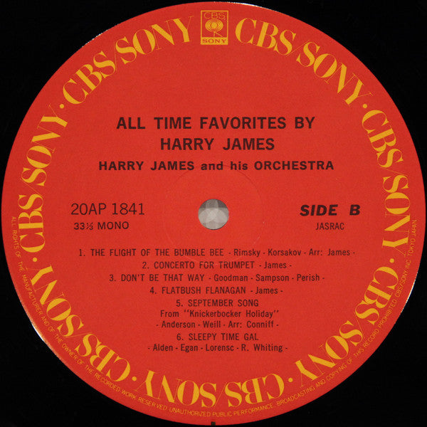 Harry James (2) - All Time Favorites (Vinyl, LP, Album, Reissue, Mono) Very Good (VG) / Very Good (VG)