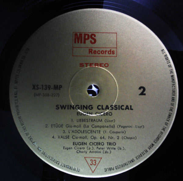 Eugen Cicero - Swinging Classics (Vinyl, LP) Very Good (VG) / Good Plus (G+)