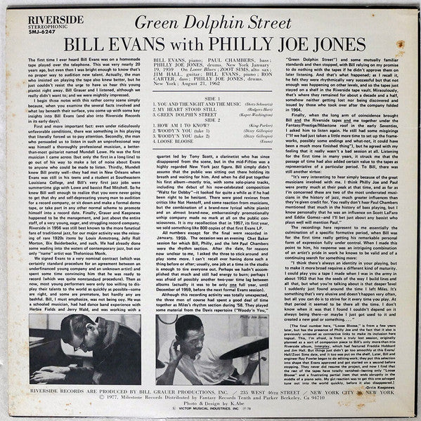 Bill Evans - Green Dolphin Street (Vinyl, LP, Album, Stereo) Near Mint (NM or M-) / Very Good Plus (VG+)
