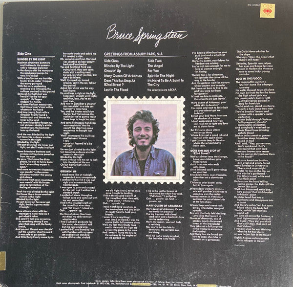 Bruce Springsteen - Greetings From Asbury Park, N.J. (Vinyl, LP, Album) Very Good Plus (VG+) / Very Good (VG)