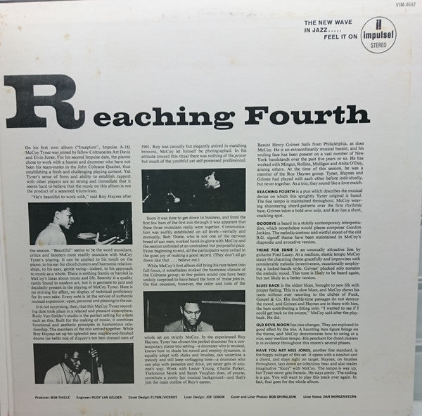McCoy Tyner Trio - Reaching Fourth (Vinyl, LP, Album, Reissue, Stereo) Near Mint (NM or M-) / Very Good (VG)