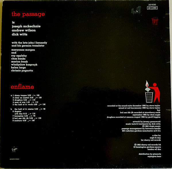 The Passage - Enflame (Vinyl, LP, Album) Very Good Plus (VG+) / Very Good Plus (VG+)