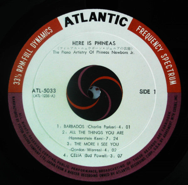 Phineas Newborn Jr. - Here Is Phineas (The Piano Artistry Of Phineas Newborn Jr.) = ヒア・イズ・フィニアス (Vinyl, LP, Album, Mono) Very Good Plus (VG+) / Very Good Plus (VG+)