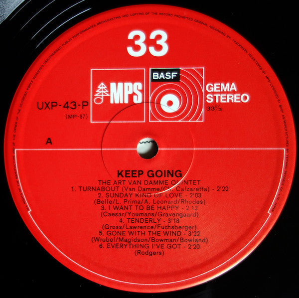 The Art Van Damme Quintet - Keep Going (Vinyl, LP, Album) Very Good (VG) / Good Plus (G+)