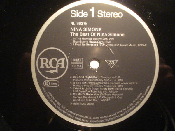 Nina Simone - The Best Of Nina Simone (Vinyl, LP, Compilation, Reissue) Very Good (VG) / Good Plus (G+)
