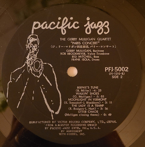 Gerry Mulligan Quartet - Paris Concert (Vinyl, LP, Album, Mono) Very Good (VG) / Very Good (VG)