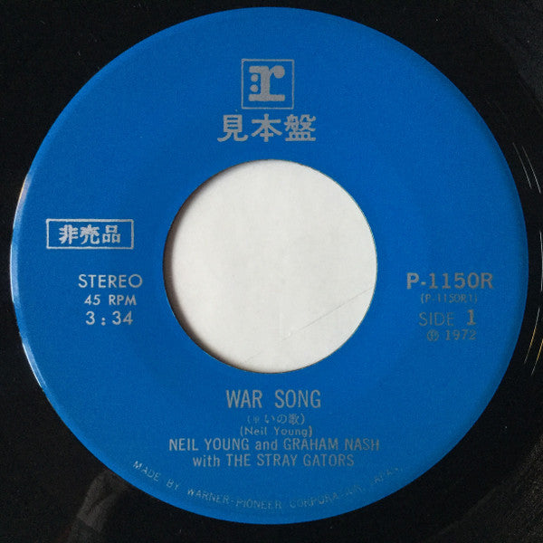 Neil Young - War Song = 戦いの歌 (Vinyl, 7", 45 RPM, Single, Promo, Stereo) Very Good Plus (VG+) / Very Good Plus (VG+)