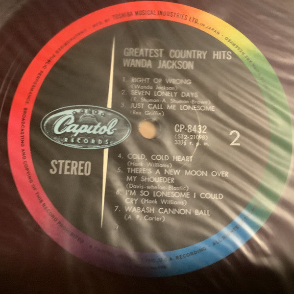 Wanda Jackson - Greatest Country Hits (Vinyl, LP, Compilation, Stereo) Very Good Plus (VG+) / Very Good Plus (VG+)