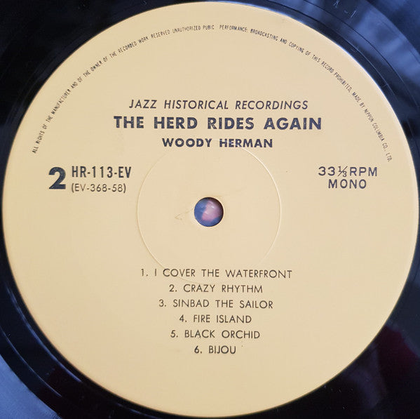 Woody Herman - The Herd Rides Again (Vinyl, LP, Album, Mono) Very Good Plus (VG+) / Very Good (VG)
