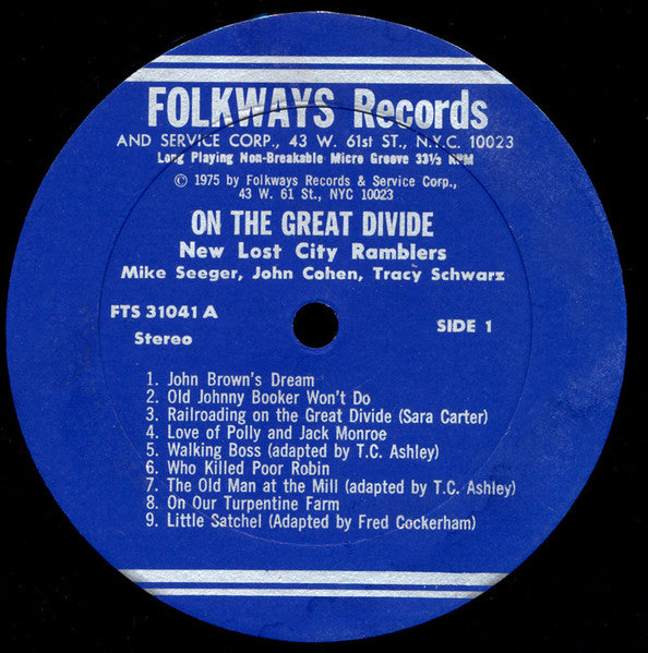The New Lost City Ramblers - On The Great Divide (Vinyl, LP, Reissue) Very Good Plus (VG+) / Very Good Plus (VG+)