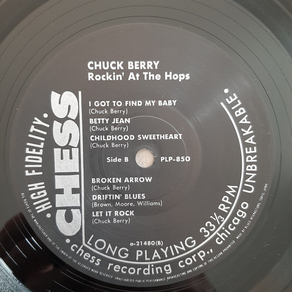Chuck Berry - Rockin' At The Hops (Vinyl, LP, Album, Reissue) Very Good (VG) / Very Good Plus (VG+)